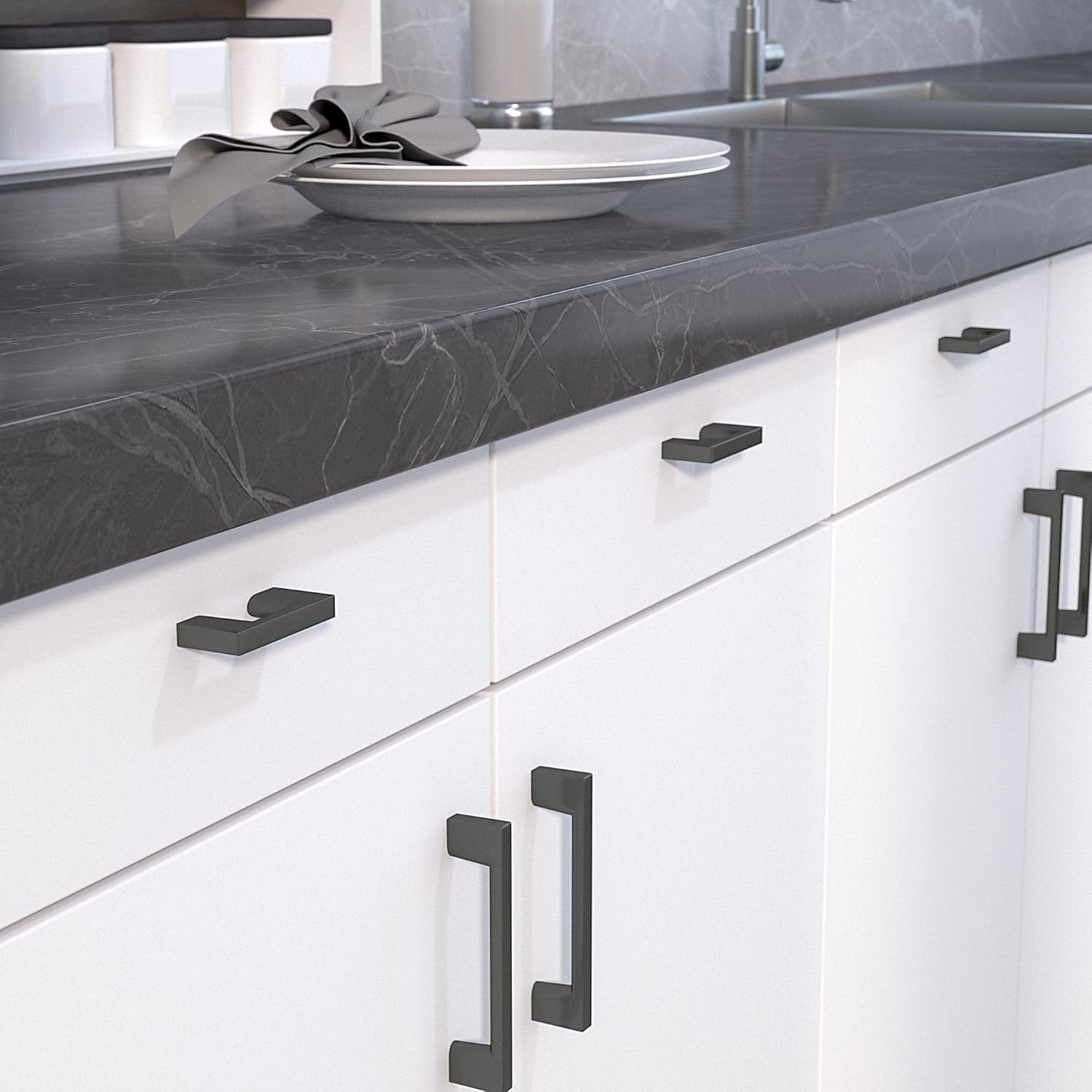 Richelieu Hardware 8160 Modern Armadale Collection Cabinet Bar Pull – Multiple Sizes & Finishes – Matching Appliance Pull Available - KI Home