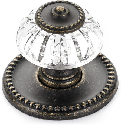 Richelieu Hardware BP16063244BB Montreuil 1 5/16 - inch (33 mm) Clear and Burnished Brass Eclectic Cabinet and Drawer Knob - KI Home