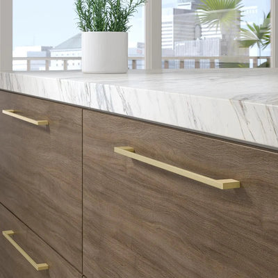 Richelieu Hardware BP8160320160 Armadale Collection 12 5/8 in (320 mm) Center - to - Center Contemporary Cabinet Drawer Pull Satin Brass - KI Home