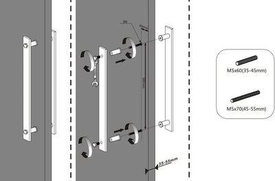 Richelieu Hardware Stylish Rustic Style Barn Door Double Handle 11 - 13/16 Inch Center to Center Passage Sliding Door Pull - KI Home