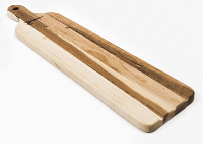 Richelieu Wooden Pizza & Baguette Cutting Board 24" x 5" x 0.75" Canadian Maple with Free Application Kit – Ideal for Bread, Fruits, Vegetables & Meats - KI Home