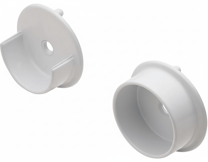 Round 1 - 5/16" Wardrobe Closet Rod End Supports - Open & Closed Pair - KI Home