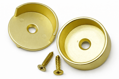 Round 1 - 5/16" Wardrobe Closet Rod End Supports - Open & Closed Pair - KI Home