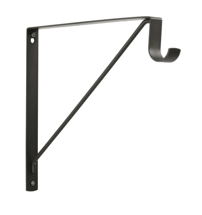 Round Rod & Shelf Bracket Steel Closet Support up to 33mm (1 - 5/16 in) in diameter - KI Home