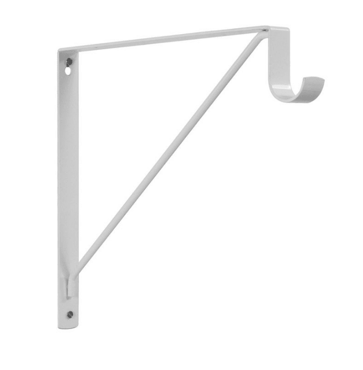 Round Rod & Shelf Bracket Steel Closet Support up to 33mm (1 - 5/16 in) in diameter - KI Home