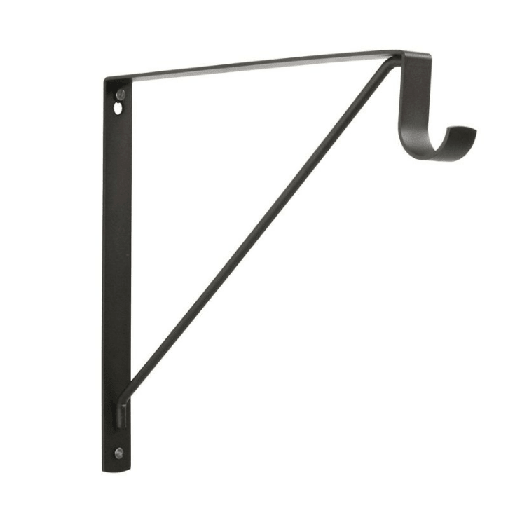 Round Rod & Shelf Bracket Steel Closet Support up to 33mm (1 - 5/16 in) in diameter - KI Home