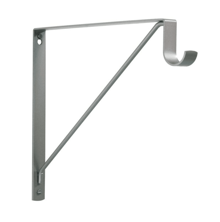 Round Rod & Shelf Bracket Steel Closet Support up to 33mm (1 - 5/16 in) in diameter - KI Home
