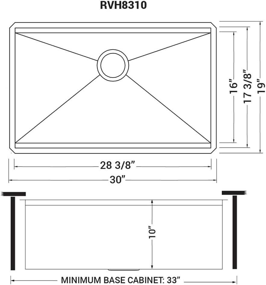 Ruvati 30 - inch Workstation Ledge Undermount 16 Gauge Stainless Steel Kitchen Sink Single Bowl - RVH8310 - KI Home