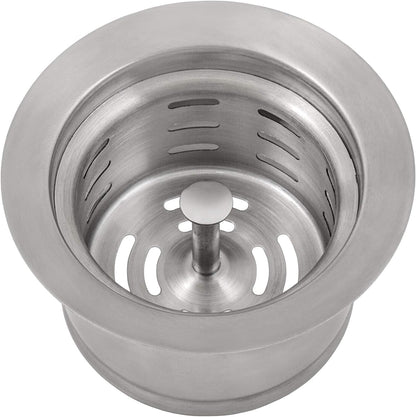 Ruvati Extended Garbage Disposal Flange with Deep Basket Strainer for Kitchen Sinks – Stainless Steel – RVA1049ST - KI Home