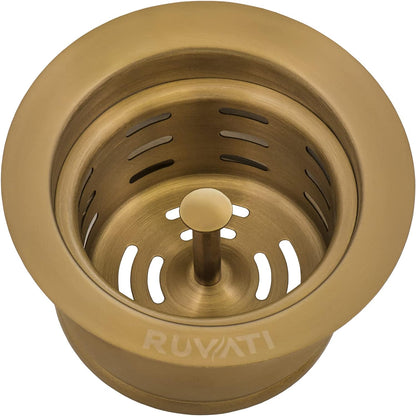 Ruvati Extended Garbage Disposal Flange with Deep Basket Strainer for Kitchen Sinks – Stainless Steel – RVA1049ST - KI Home