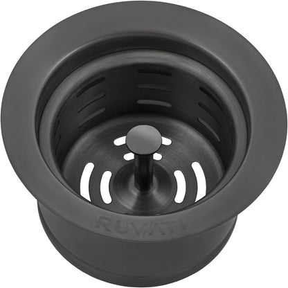 Ruvati Extended Garbage Disposal Flange with Deep Basket Strainer for Kitchen Sinks – Stainless Steel – RVA1049ST - KI Home