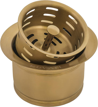 Ruvati Extended Garbage Disposal Flange with Deep Basket Strainer for Kitchen Sinks – Stainless Steel – RVA1049ST - KI Home