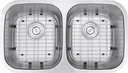 Ruvati Parmi 32 - inch Undermount 50/50 Double Bowl 16 Gauge Stainless Steel Kitchen Sink – RVM4300 - KI Home