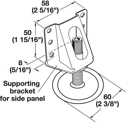 4-Pack Heavy Duty Adjustable Furniture Leg Leveler Foot Brackets – 800 lbs. Capacity, Steel Construction