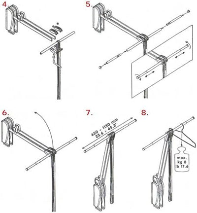 Servetto ClosetPro Wall - Mounted Soft - Close Wardrobe Lift (26" - 45" Adjustable width) - KI Home
