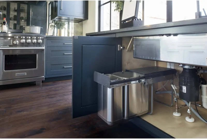 Rev-A-Shelf 8-785-30-2SS Stainless-Steel Undersink Double Waste Container System