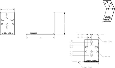 Steel Rear Bracket (Pair) for USE - Series Undermount Drawer Slides - Adjustable, 100 lb. Capacity - KI Home