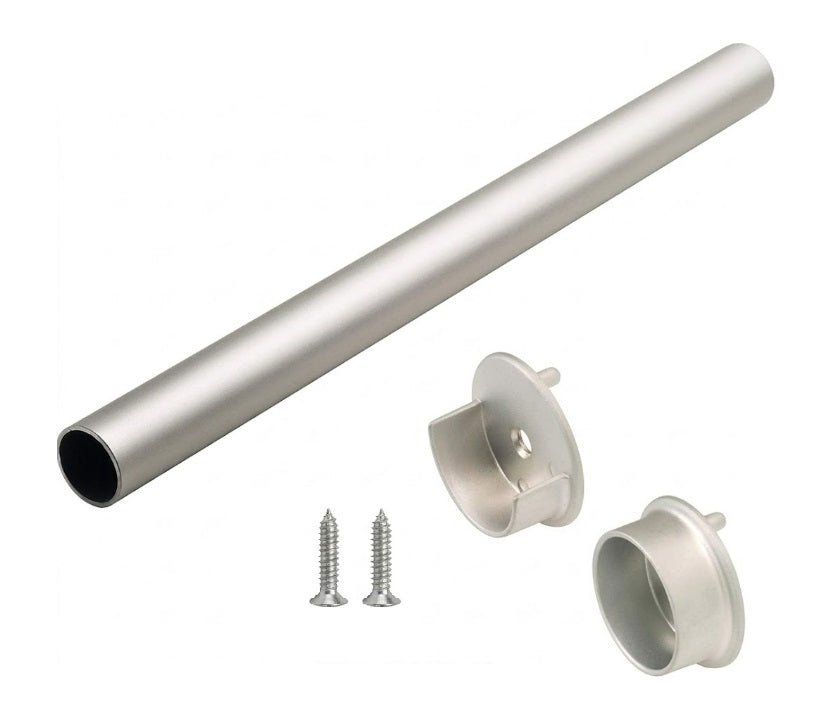 TAG Hardware 1-5/16" Round Wardrobe Closet Rod with Two End Supports and Mounting screws - KI Home
