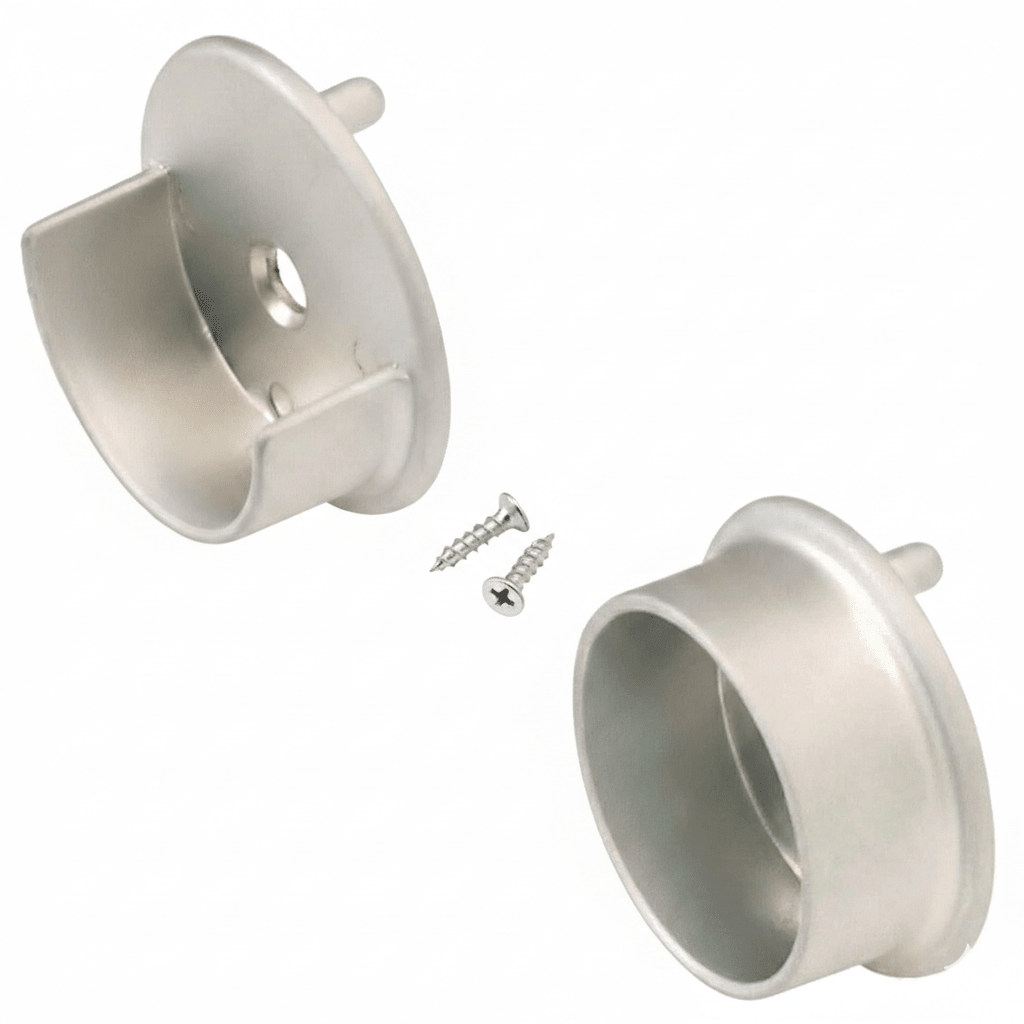 TAG Hardware 1 Pair (2 Pieces) Round Closet Rod Supports | 1 - 5/16" Diameter - KI Home