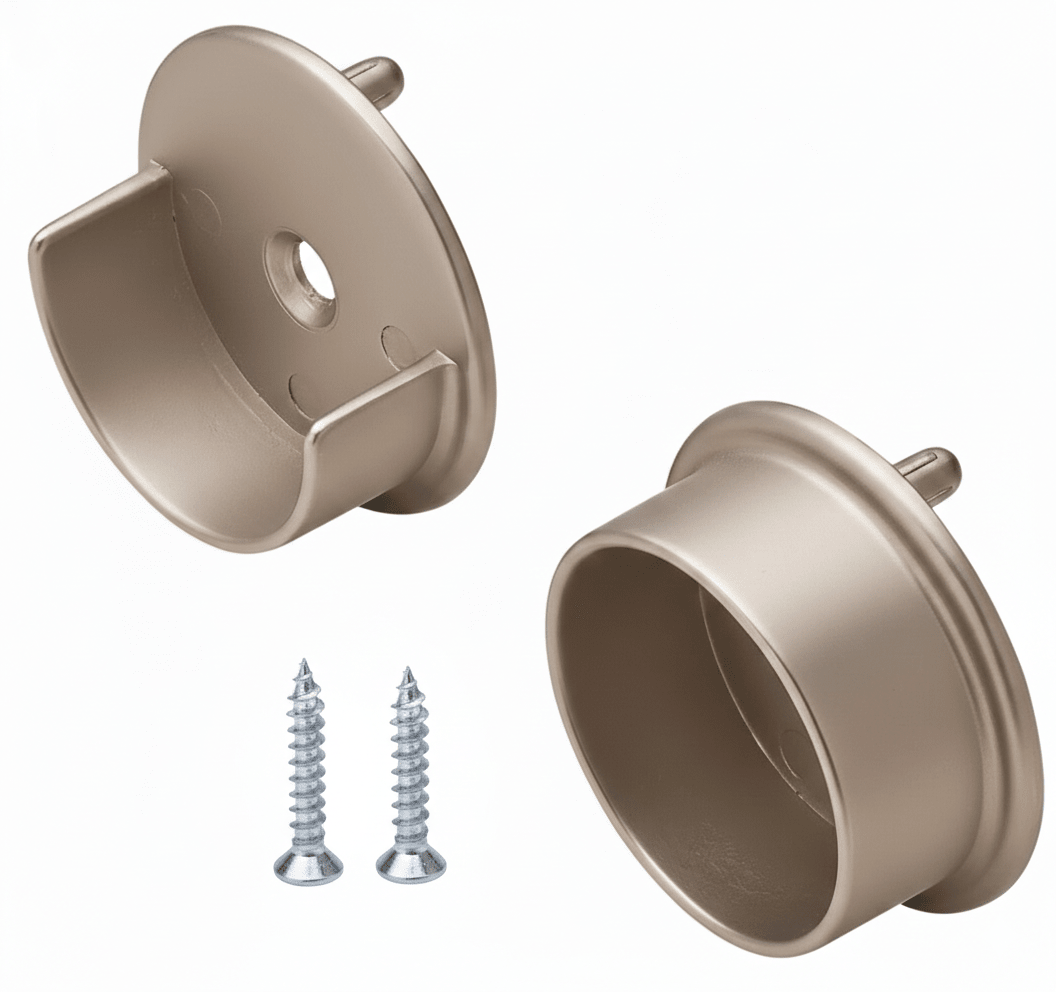 TAG Hardware 1 Pair (2 Pieces) Round Closet Rod Supports | 1 - 5/16" Diameter - KI Home
