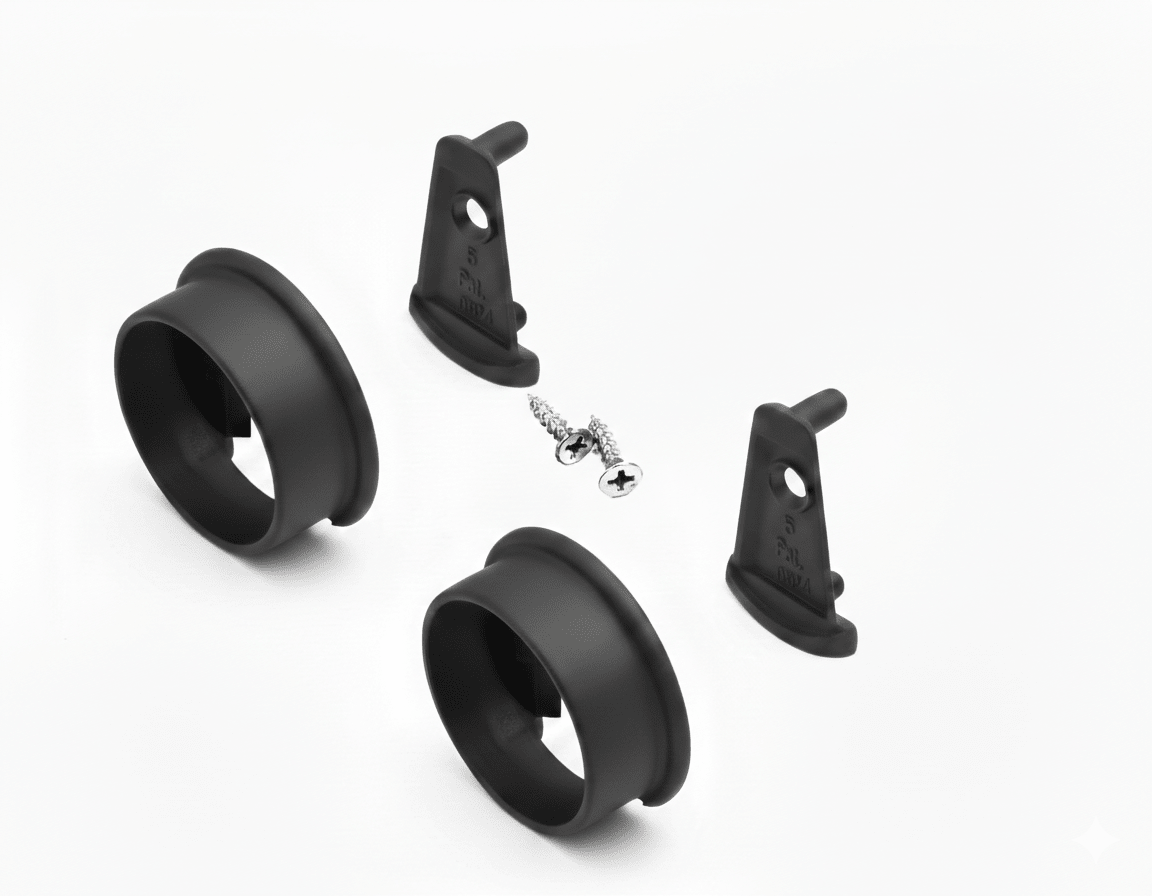 TAG Hardware 1 Pair Elite Round End Support Flanges for 1 - 5/16" Diameter Closet Rods - KI Home