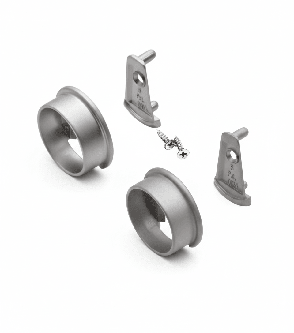 TAG Hardware 1 Pair Elite Round End Support Flanges for 1 - 5/16" Diameter Closet Rods - KI Home