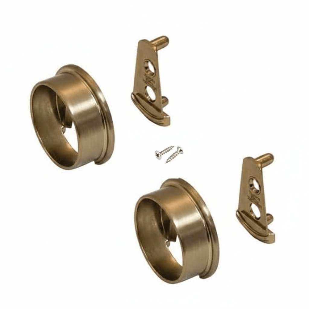 TAG Hardware 1 Pair Elite Round End Support Flanges for 1 - 5/16" Diameter Closet Rods - KI Home