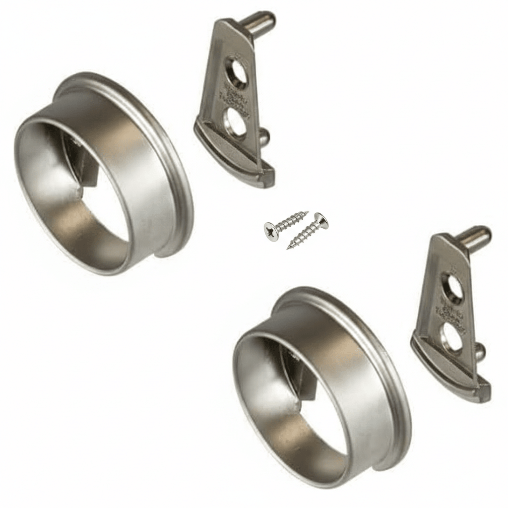TAG Hardware 1 Pair Elite Round End Support Flanges for 1 - 5/16" Diameter Closet Rods - KI Home
