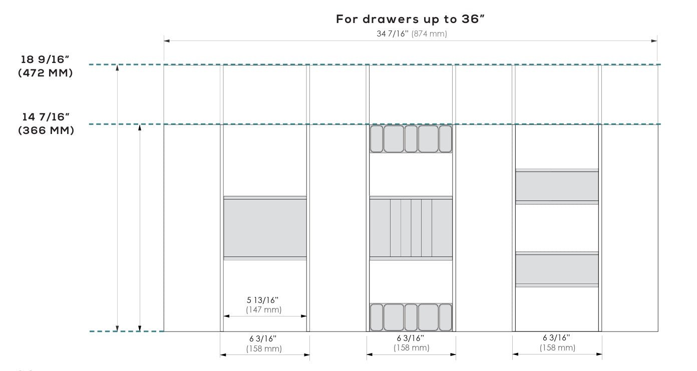 TAG Hardware Contour Modular Drawer Organization System - Adjustable, Trim - to - Fit, Faux Leather - KI Home