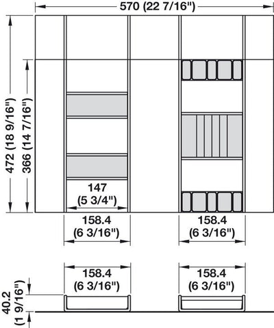 TAG Hardware Contour Modular Drawer Organization System - Adjustable, Trim - to - Fit, Faux Leather - KI Home