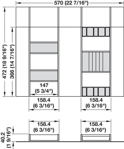 TAG Hardware Contour Modular Drawer Organization System - Adjustable, Trim - to - Fit, Faux Leather - KI Home