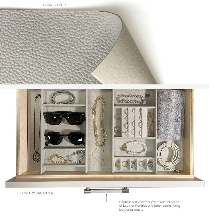 TAG Hardware Contour Faux Leather Drawer Liner Kit | Trim-to-Fit Base ...