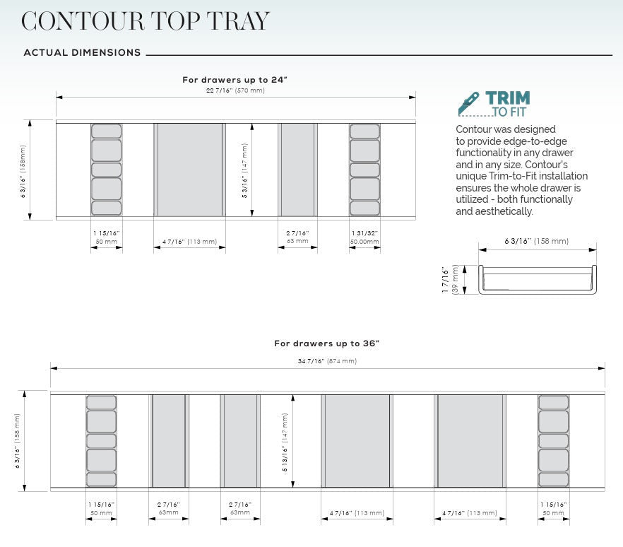 TAG Hardware Contour Premium Top Tray | Trim-to-Fit Faux Leather