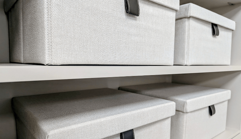 TAG Hardware Curate Storage Box with Lid – Premium Gray Fabric Drawer Organizer - KI Home