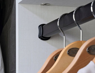 TAG Hardware Custom Cut-to-Size Premium Concave Closet Rod with End Supports | Made-to-Order Wardrobe Hanging Rod with Insert Plastic Cap (12 - 92 Inches) - KI Home