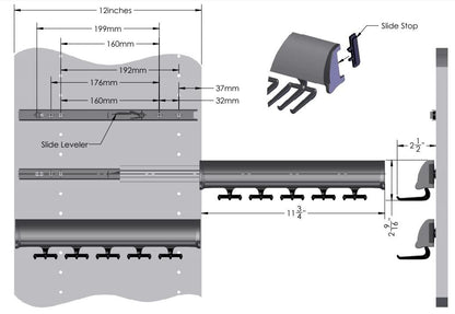TAG Hardware Designer 15 - Hook Tie Rack Closet Organizer with 11.75 Inch Extension - KI Home