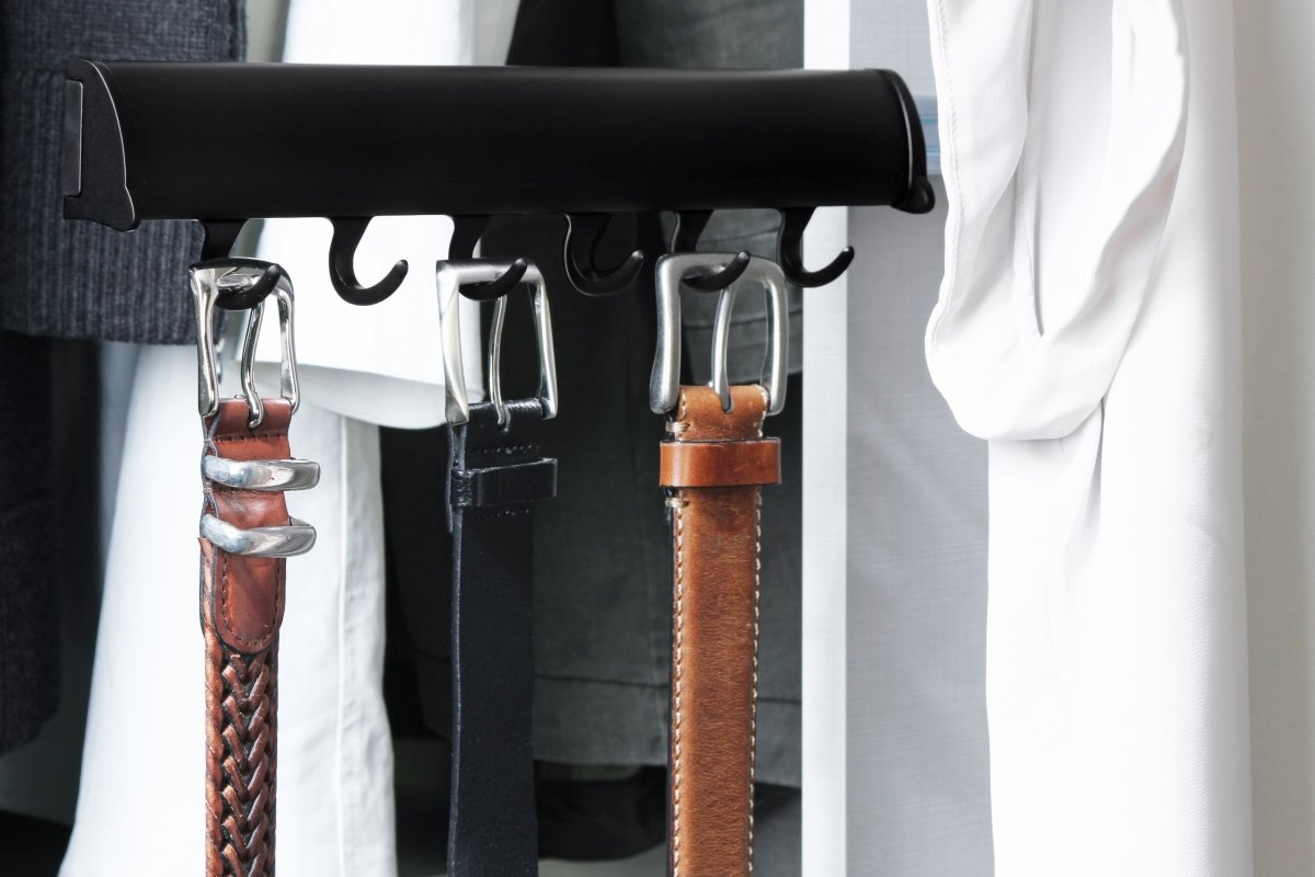 TAG Hardware Designer 5 - Hook Telescopic Valet Belt Rack - KI Home