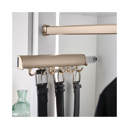 TAG Hardware Designer 5 - Hook Valet Belt Tie Rack Closet Organizer with 11.75 Inch Extension - KI Home