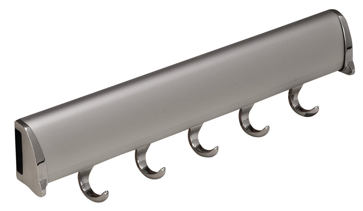 TAG Hardware Designer 5 - Hook Valet Belt Tie Rack Closet Organizer with 11.75 Inch Extension - KI Home