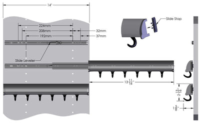 TAG Hardware Designer 6 - Hook Valet Belt Tie Rack Closet Organizer with 13.75 Inch Extension - KI Home