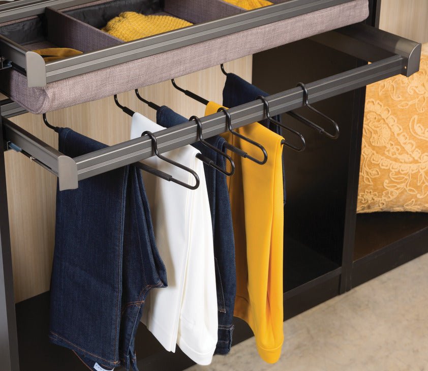 TAG Hardware ENGAGE Closet Pant Rack Organizer with Hangers Full Extension Soft - Close Slides - KI Home