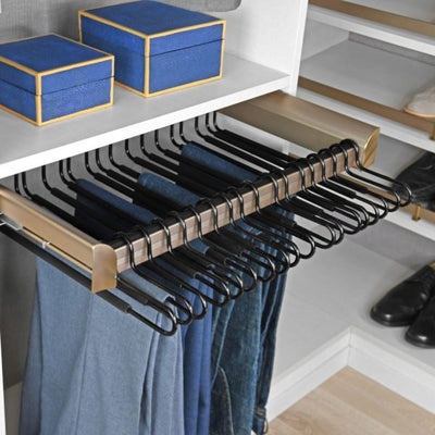 TAG Hardware ENGAGE Closet Pant Rack Organizer with Hangers Full Extension Soft - Close Slides - KI Home