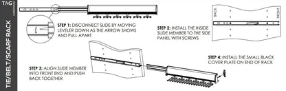 TAG Hardware Premium 6 Hook Full Extension Pullout Closet Wardrobe Scarf Rack - KI Home