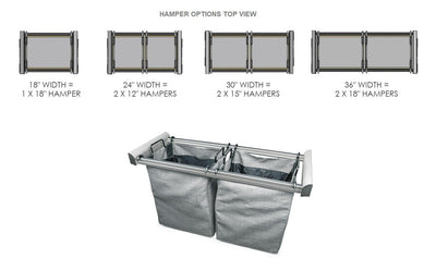 TAG Hardware Premium Closet Laundry Hamper Full Extension Soft - Close and Removable Bags and Handles - KI Home