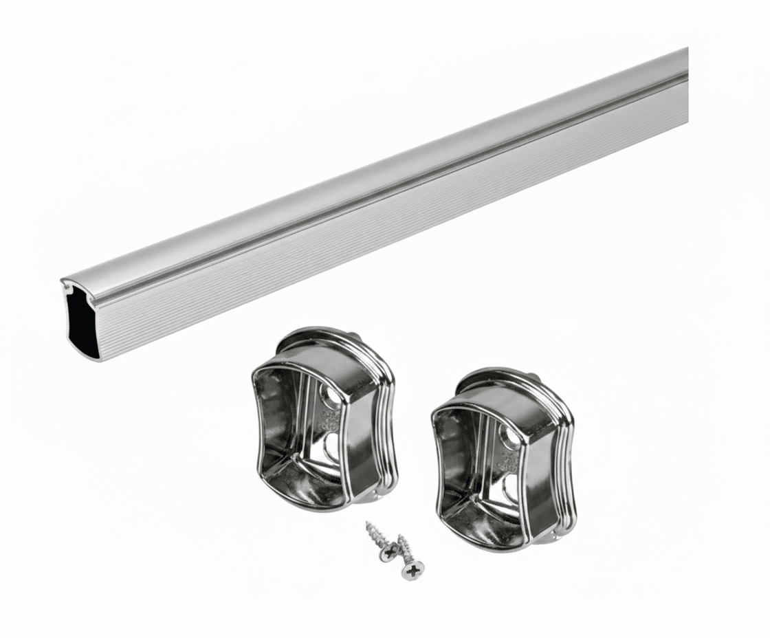 TAG Hardware Premium Concave Wardrobe Closet Rod - Aluminum Hanging Rail - KI Home