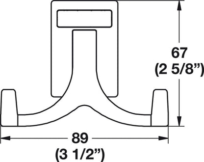 TAG Hardware Premium Double Hook Cleat Mount Organizer Rack - KI Home
