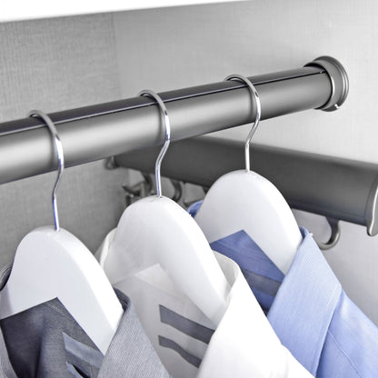 TAG Hardware Premium Synergy Elite 1 - 5/16” Diameter Round Wardrobe Closet Rod with End Supports and Protective Insert Cap - KI Home