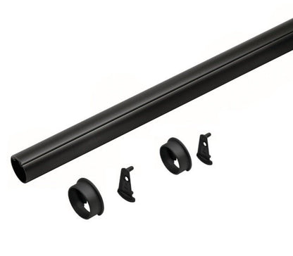 TAG Hardware Premium Synergy Elite 1 - 5/16” Diameter Round Wardrobe Closet Rod with End Supports and Protective Insert Cap - KI Home