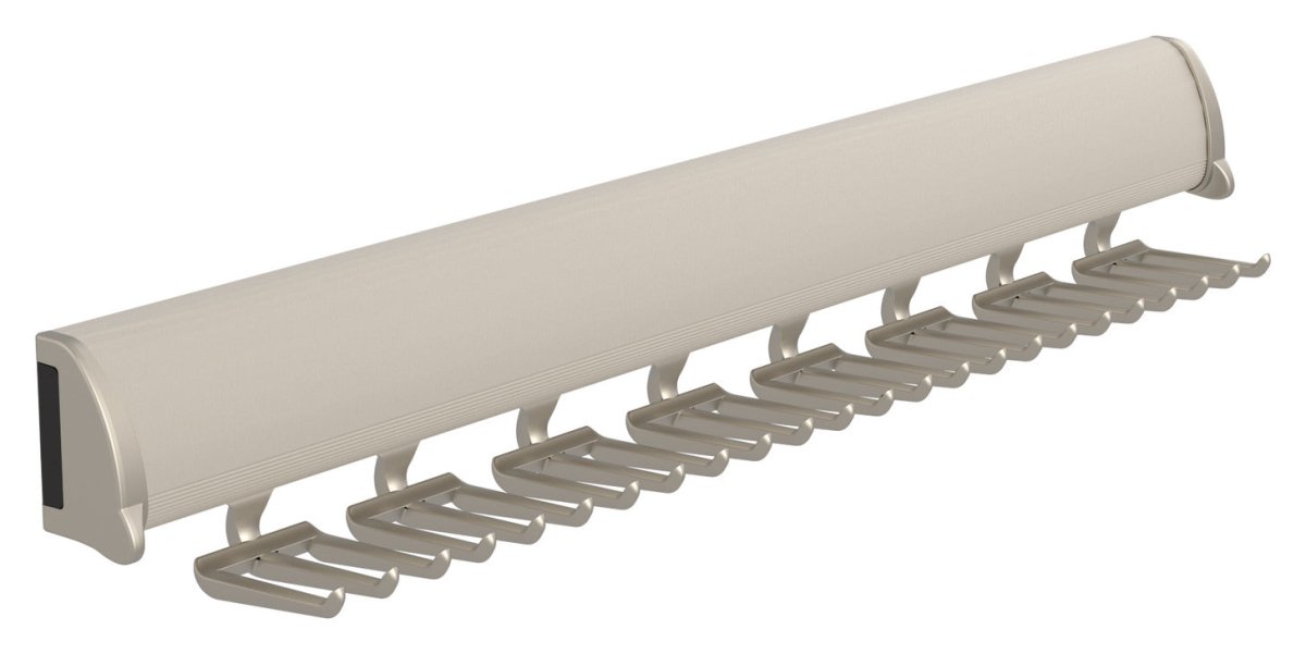 TAG Hardware Synergy 18-Inch Telescopic Tie Rack 24-Hook Full Extension Pullout Organizer - KI Home