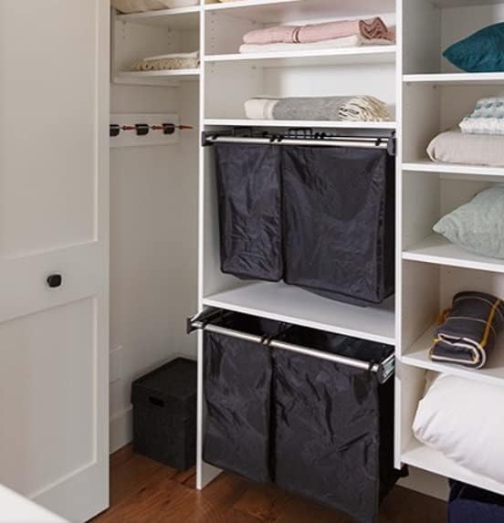 TAG Hardware Synergy Collection Full Extension Pullout Laundry Hamper with Removable Bag(s) and Handles - KI Home